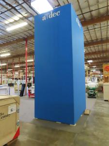 Custom 16 ft. High Gravitee Tower with Locking Storage, SEG Fabric Graphics, and Reception Counter with Backlit Programmable RGB Logo -- View 2